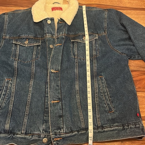 Vintage Jean jacket, Sherpa lined jacket, Sherpa lined jean jacket, Vint… - Picture 3 of 8